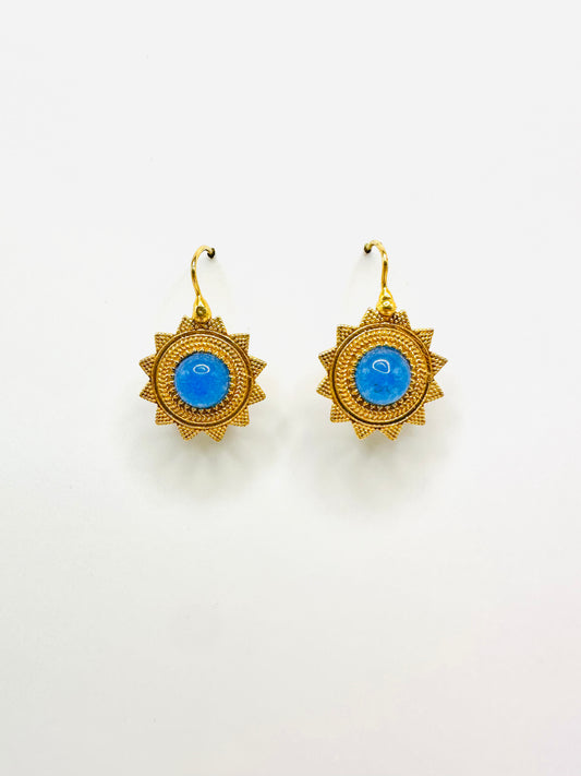 Blue sun earrings